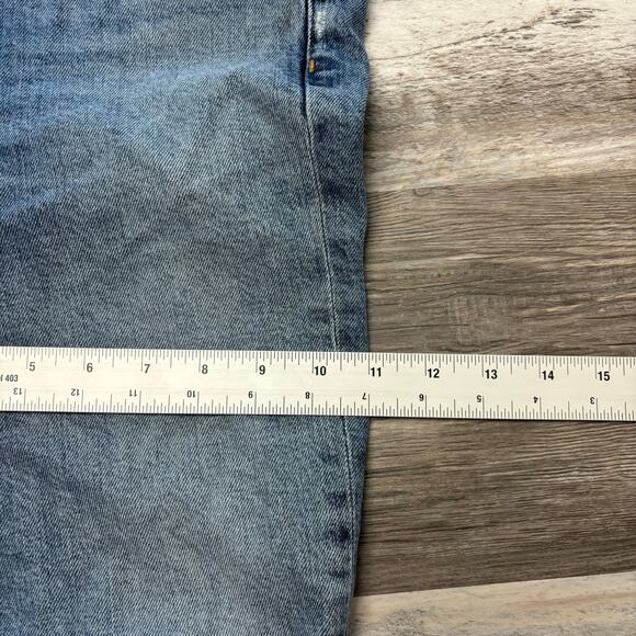 Agolde Nico Blue Womens 28 High Rise Slim Straight Distressed Button Fly Jeans - Picture 10 of 12